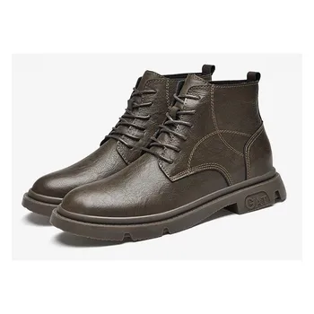 мъжки обувки Martin в британския стил в стил ретро, увеличаване на растежа на 6 см, ежедневни обувки, модни реколта мъжки обувки кожени обувки