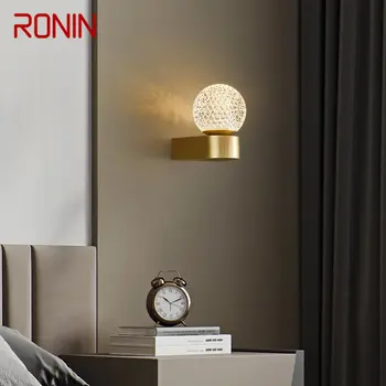 Модерен стенен лампа RONIN от златен Месинг, 3 цвята, просто творческа халба бира за домашен интериор на спалнята