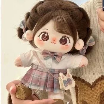 В присъствието на памучен кукла Miaomiao 20 см, работа на смени детски дрехи, плюшен кукла, фигурки на кукли, подаръци за момичета