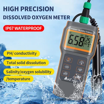 Детектор на разтворен кислород AZ86021 Многофункционален РН-метър точност ръководят Тестер за съдържание на кислород в Аквакултурата Тестер за Качеството на водите