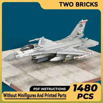 Градивните елементи на Moc, военен модел F-16 Fighting Falcon, технически тухли, монтаж със собствените си ръце, строителни играчки за деца, празнични подаръци