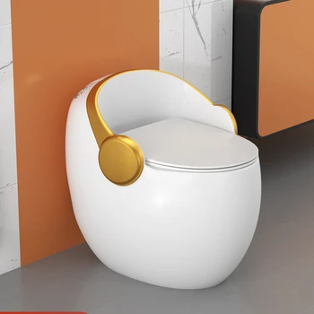 Бентирующий домакински тоалетна креативно цвят, кръгли, за малък апартамент, голям pulse брызгозащищенный сифон, безшумен тоалетна.
