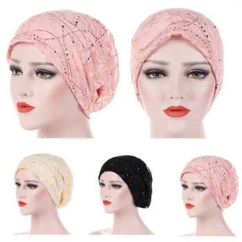 Лятна шапка на химиотерапия, Тънки дантелени шапки-Hijabs, Арабски превръзка на главата една Мека шапчица-Тюрбан