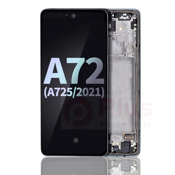 OLED-дисплей в събирането на рамка, съвместима за Samsung A72 (A725/2021) (пакет) (страхотен черен)