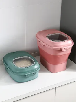 Контейнер За съхранение на храна за кучета, 23 литра, Кутия за суха храна за котки, чанта с влагостойким мултиплексиране, Запечатани с мерным кръгове стъкло, стоки за котешки тоалетни