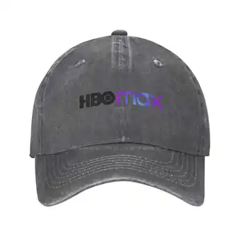 Логото на HBO Max с графичен лого на марката, висококачествен деним, шапка, Вязаная капачка, бейзболна шапка