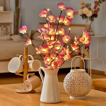 40 LED Настолна лампа с една орхидея-Пеперуда Светодиодна настолна лампа с една орхидея Led Светлини стая