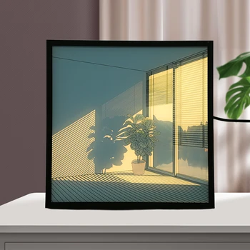 INS Deco Led картина с подсветка, USB Съединители, Затемняющая Монтиране на Произведение на Изкуството, Настолна лампа, Подарък, Слънчев прозорец, Дървени фотография, Нощно осветление