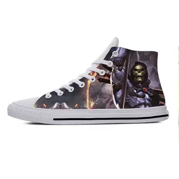 Ежедневни обувки Hot Masters of the Universe с анимационни герои Skeletor He-Man, Високи дишащи мъжки и женски маратонки, лека обувки за езда на борда