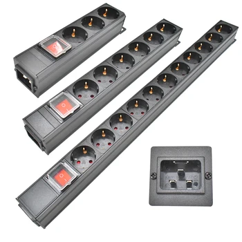 Разпределителен шкаф PDU Power Strip С20 порт 2.11 за Променлив ток Немска изход Корпус от алуминиева сплав
