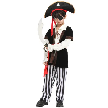 Костюм на пират за Ден за защита на децата, За момчета и момичета Пиратски комплект за cosplay на Хелоуин облекло за Парти по случай рожден Ден, Pirate коледна тема