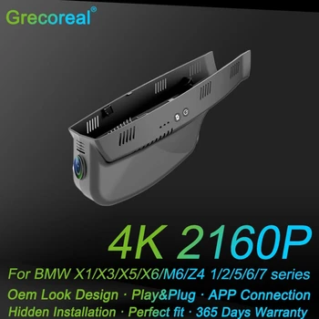 Grecoreal 2160P 4K Wifi Предната Регистраторная Помещение Plug и Play за BMW E81 E82 E84 E87 E88 E70 E71 E63 E64 E85 F01 F02 F04 F06 F07 F25