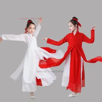 2023 китайски детски костюм за народни танци, реколта окото потник + панталон, шифоновая облекло за сценични танци, ретро-представяне на принцеса ханфу