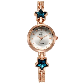 Прости Дамски часовници Blue Lucky Star Кварцов Ръчен Часовник Студентки Женски Елегантна Гривна Reloj Para Mujer Reloj Watch