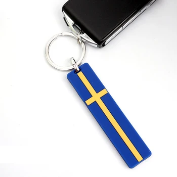 Ключодържател с Емблемата на Шведски флаг, Луксозен Ключодържател VOLVO Polestar XC40 XC60, XC70 XC80 XC90 V40 S80, S90 C30 C60 Ключодържател
