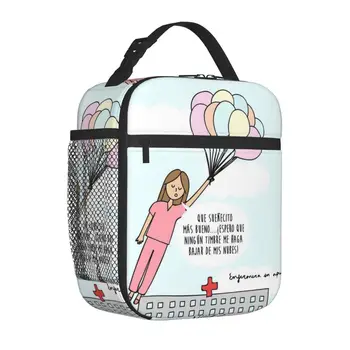 Случайна чанта за обяд Enfermera En Apuros Доктор медицинска Сестра; Медицински Контейнер за Обяд; Чанта-хладилник за обяд; Чанта-тоут за колеж на открито