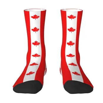 Модерен мъжки чорапи с изображение на знамето на Канада, дишащи топли чорапи с 3D принтом Canadian Pride Crew