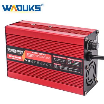 Зарядно Устройство WAOUKS 29,2 V 6А LiFePO4 в щатски долари за 8S 24V В Червено Алуминиев Корпус С вентилатор