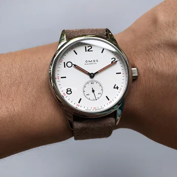 Механични часовници NOMOS с игольчатой катарама клубна серия, напълно автоматични мъжки ръчен часовник от естествена кожа, ниша-тънки часовници за мъже
