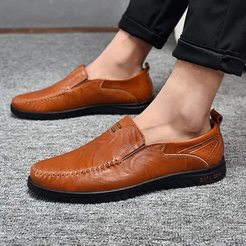 Мъжки Ежедневни лоферы без шнур, модни мъжки обувки за пролет-есен, ежедневни мъжки бизнес обувки на равна подметка, градинска италиански обувки, мъжки мокасини