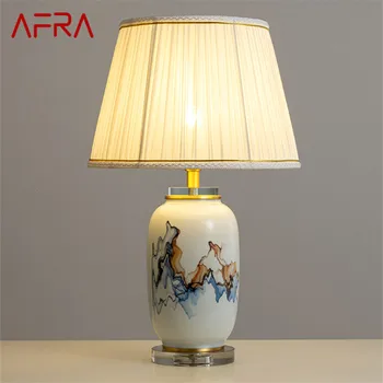 Настолна лампа от съвременната керамика AFRA Луксозна Дневна Спалня Кабинет Оригиналната светодиодна настолна лампа от Месинг