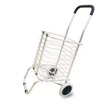 Кошница за пазаруване по стълбите, ръчна количка за дома, Лесна Преносима Сгъваема количка от алуминиева сплав с колесными колички за съхранение