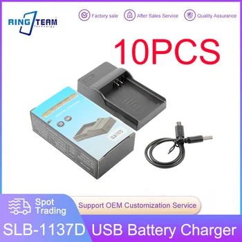 10 бр./лот USB Зарядно устройство SLB-1137D SLB 1137D За Samsung L74 i80 NV1 NV24HD NV40 NV100HD TL34HD NV106 HD i85 i100 Батерия за фотоапарат