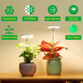 Лампа за отглеждане на с регулируема яркост, 2/4/8 Ч, Фито-лампа за отглеждане на закрито, USB-фитолампа за растения, цветя, оранжерии с разсад
