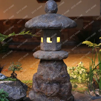 Уличен Каменен фенер, Японска Лампа за тревата в двора, Декорация на пода в градината на Вилата, Каменна лампа в китайския старинен стил, Слънчева лампа