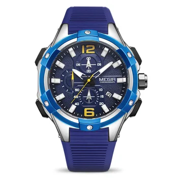 Луксозни кварцови часовници за мъже с хронограф, мъжки военно-спортни ръчни часовници със светещи стрелки, каишка Силикон, водоустойчив часовници