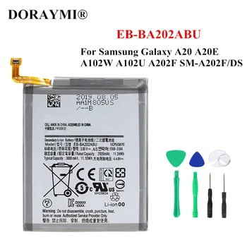 Оригинална Батерия за телефон 3000 mah EB-BA202ABU За Samsung Galaxy A20 A20E A10E A102W A102U SM-A202F/DS, Сменяеми Батерии