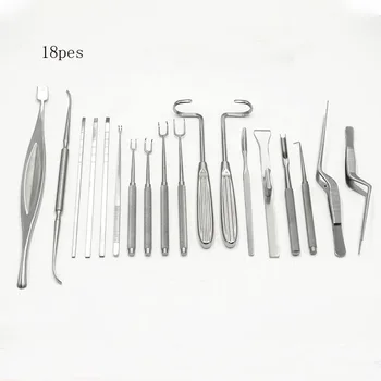 Набор пластмасови инструменти за носа, 18 броя, комбиниран комплект, носа нож за източване на носа, костен нож, костяное длето, двоен нокът за прибиране