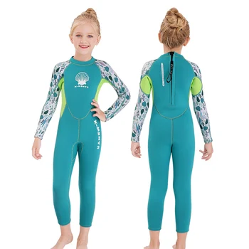 2,5 мм Неопреновая дрехи с медузи ♫ за сърфиране, водене жив топлина, Бански костюми, защита от ултравиолетови лъчи, цип отзад за водни спортове, детски костюм за гмуркане за момичета и момчета