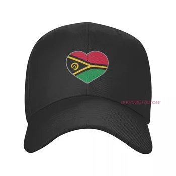 Повече цветове Флаг Вануату Сърцето Унисекс Регулируема бейзболна шапка възстановяване на предишното положение За Мъже И жени На открито в стил хип-хоп За летен подарък