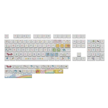 127 клавиатури капачки за ключове XDA PBT Боядисват-Sub cartoony капачка за ключове с животни за партита, директна доставка