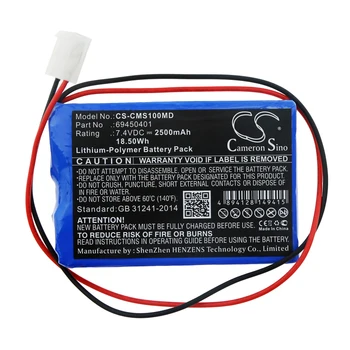 Медицински Батерия за CONTEC 69450401 ECG-100G Li-Polymer 7,40 V 2500mAh/18,50 Wh Blue CameronSino