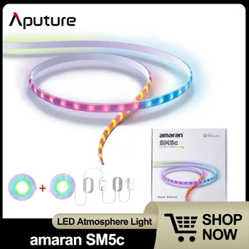 Aputure Amaran SM5c RGB Smart LED Atmosphere Светлина 20 Вата Пиксел ивица светлина с 3 цветови режими за видео блог партита