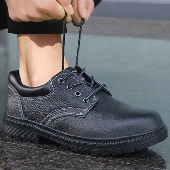 Леки защитни ботуши със защита от пробиви, Работни обувки, мъжки Дишащи строителни обувки със стоманени пръсти, които предпазват от удари