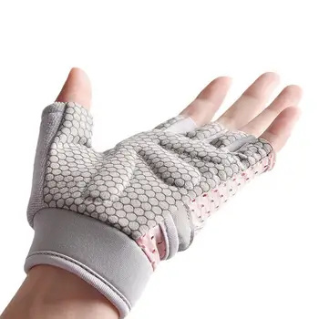Спортни ръкавици, Дишащи ръкавици за фитнес на половин пръст за силови тренировки, колоездене амортизационен спортни ръкавици с цип