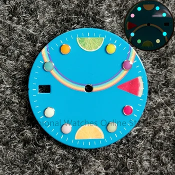 часовник с цветен циферблат Fruit Rainbow диаметър 28,5 мм, модифицирани часовници за механизъм NH35 / NH36 / 4R / 7S