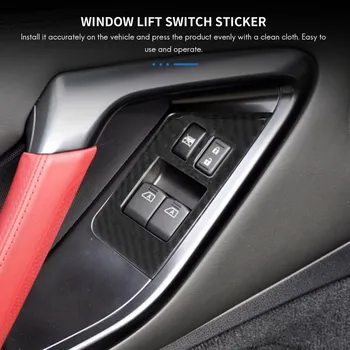 за Nissan GTR R35 2009-2015 Стикер на ключа на прозореца от Въглеродни влакна Бутон Рамка Капак Тапицерия Черен RHD