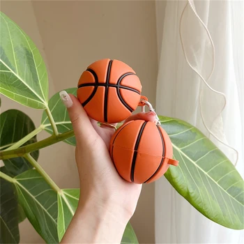 Сладък 3D Баскетболен калъф за слушалки Samsung Galaxy Рецептори 2 Pro с брелоком Силиконов калъф за Bud 2, Защита от падане, Калъф за чанти