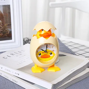 Cartoony alarm clock от черупка от яйце, украса прикроватной нощни шкафчета за детска спални, тъпо детски подарък за рожден ден