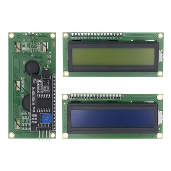 LCD1602 + Модул I2C Синьо/Жълто-Зелен Екран 16x2 Символи LCD дисплей PCF8574T PCF8574 IIC I2C Интерфейс 5 за arduino