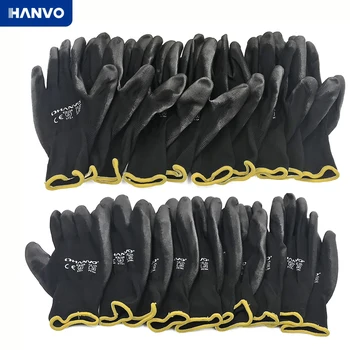 10 Чифта работни ръкавици от полиуретан с нитриловым защитно покритие, найлон и памук, ръкавици с покритие на дланите, механични работни ръкавици имат сертификат CE EN388