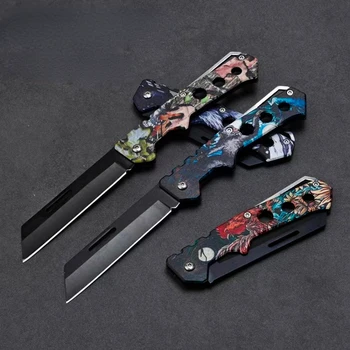 2024 Уличен домакински нож, Походный инструмент за самозащита, Портативен сгъваем нож с интересни 3D модел