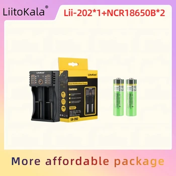 LiitoKala Lii-202 USB 18650/26650 Интелигентно Зарядно Устройство + 2 елемента NCR18650B 3,7 НА 3400 mah 18650 литиево-йонна Акумулаторна Батерия За Фенерче