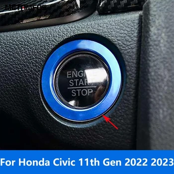 За Honda Civic 11th Генерал 2022 2023 Бутон за Включване на Двигателя на Колата на Ринга На Ключа за Запалване Капак Завърши Аксесоари За Стайлинг на Автомобили