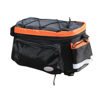 Велосипедна чанта B-SOUL, водоустойчив мотор чанта за багаж на задната седалка, богат на функции преносима опаковка, Прибиращ Велосипедна чанта за багаж, оранжево