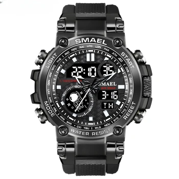 Нови електронни часовници от сплав, мъжки готините мултифункционални водоустойчиви спортни електронни часовници 8093